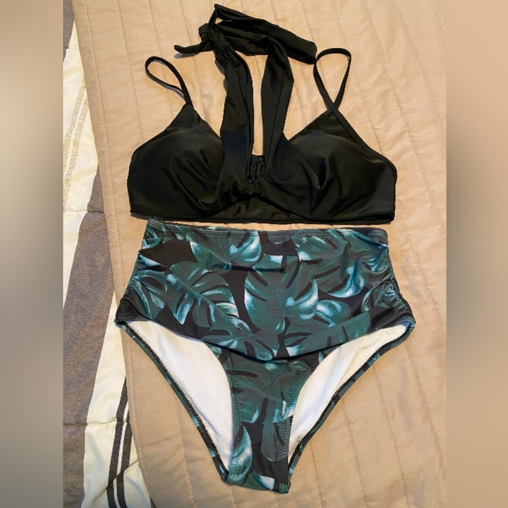 Woman's high waisted bikini set size large new